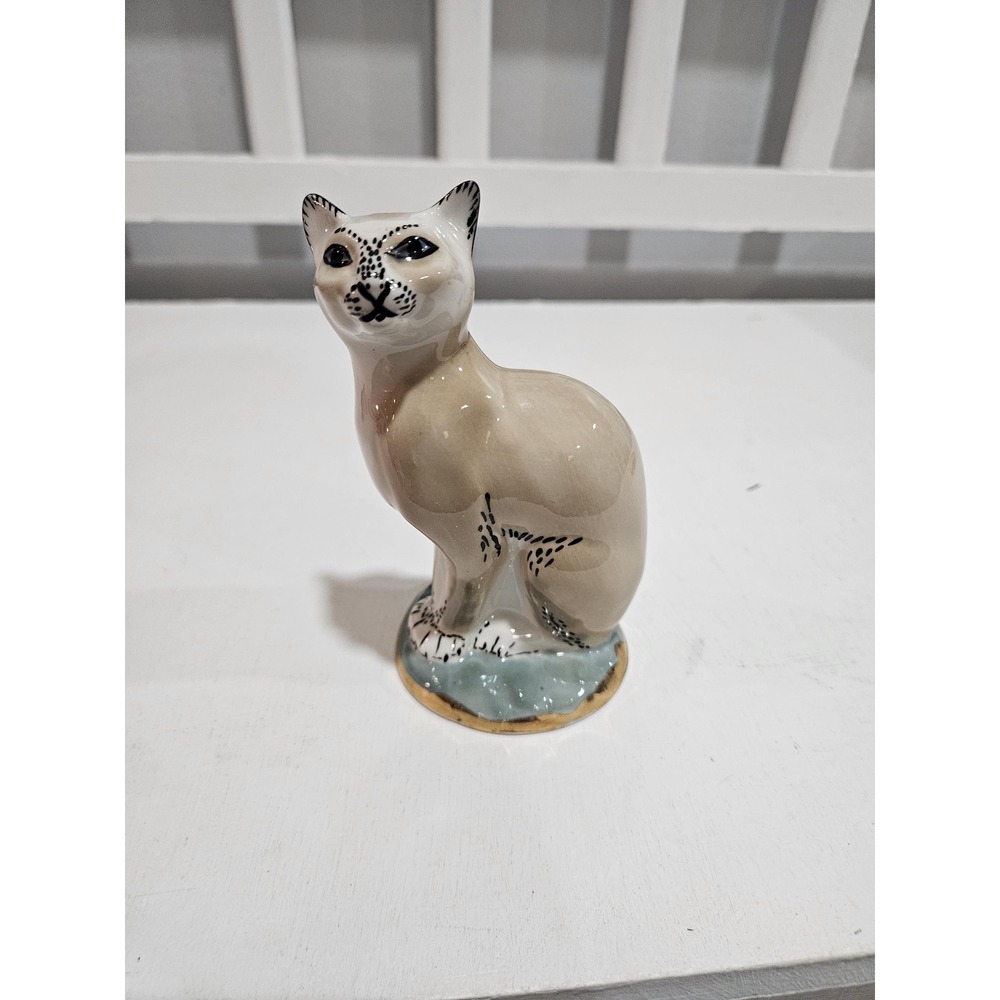 Vintage RARE Russian Fenix Kislovodsk Gorgeous Big Cat Porcelain Figurine 5"